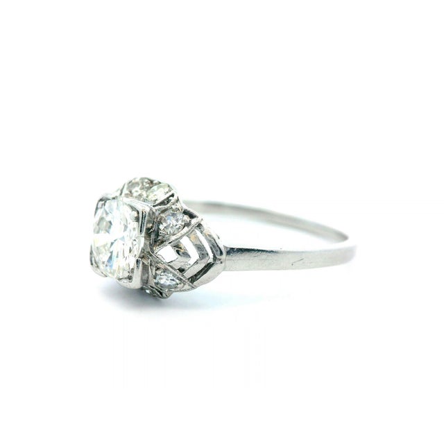 1920s Platinum Art Deco Diamond Engagement Ring, Size 6.25 For Sale In Lexington, KY - Image 6 of 11