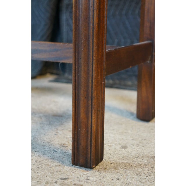 Wood Vintage Hekman Georgian Style Mahogany Flip Top Game Card Hall Console Table For Sale - Image 7 of 17