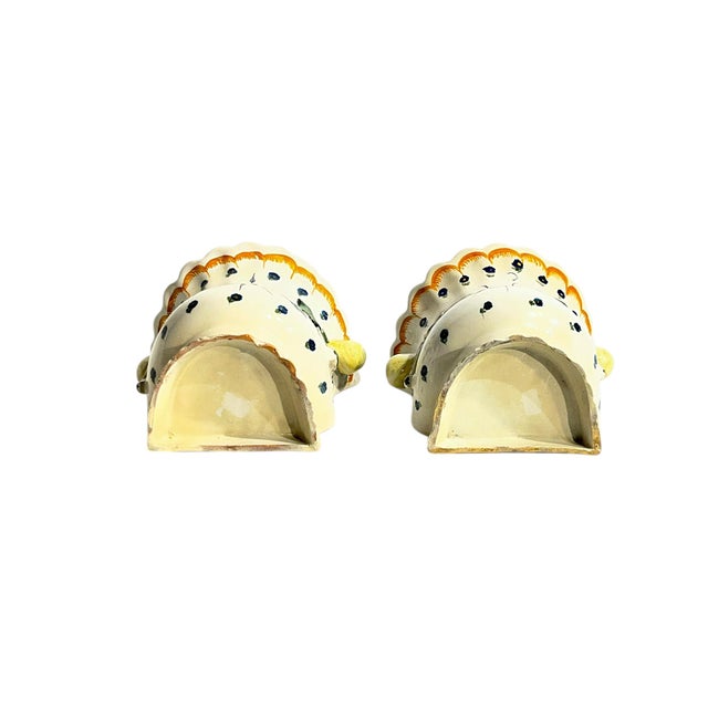 Ceramic Antique Matched Pair of French Faience Flower Frogs or Moustiers For Sale - Image 7 of 13