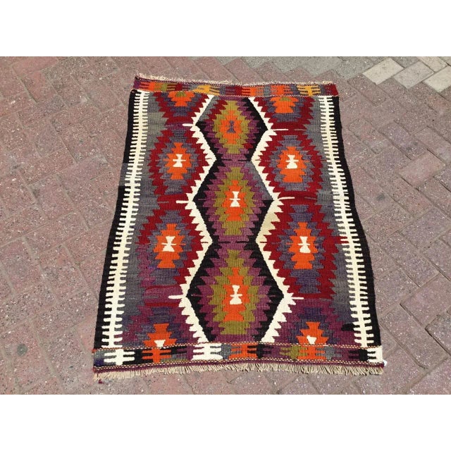 Small Tribal Kilim - 36" X 48.5" For Sale - Image 9 of 9
