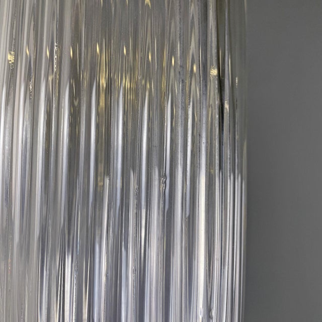 Mid-Century Modern Italian Golden Plastic and Fluted Glass Ceiling Lamp, 1950s For Sale - Image 10 of 14