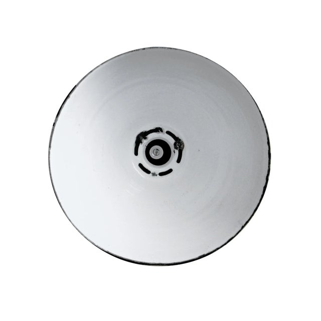 Industrial Vintage Industrial Dark Grey Enamel Pendant Lamp, 1950s For Sale - Image 3 of 6