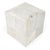 White Victorian Hair on Hide with Silver Spots Cube Ottoman, Silver Moon For Sale - Image 8 of 11