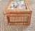 1970s Intage Rattan Cane Glass Top Storage Box With Designer Fabric Insert For Sale - Image 5 of 13