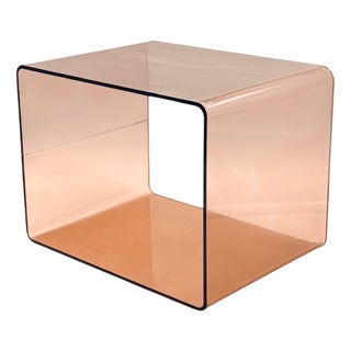 Smoked Acrylic Glass Cube Side Table, France, 1970s For Sale