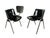 Modus Stackable Chairs with Desk in Black Plastic and Aluminum by O. Borsani, 1980s, Set of 8 For Sale - Image 9 of 17