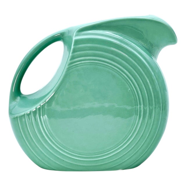 Vintage Fiesta Light Green Disc Pitcher 7.5" (64 Oz), C. 1936–1951 For Sale