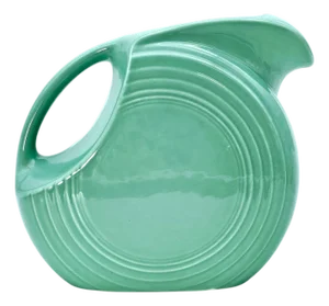 Vintage Fiesta Light Green Disc Pitcher 7.5" (64 Oz), C. 1936–1951