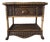 Vintage Coastal Organic Bamboo & Woven Wicker One-Drawer Nightstand For Sale