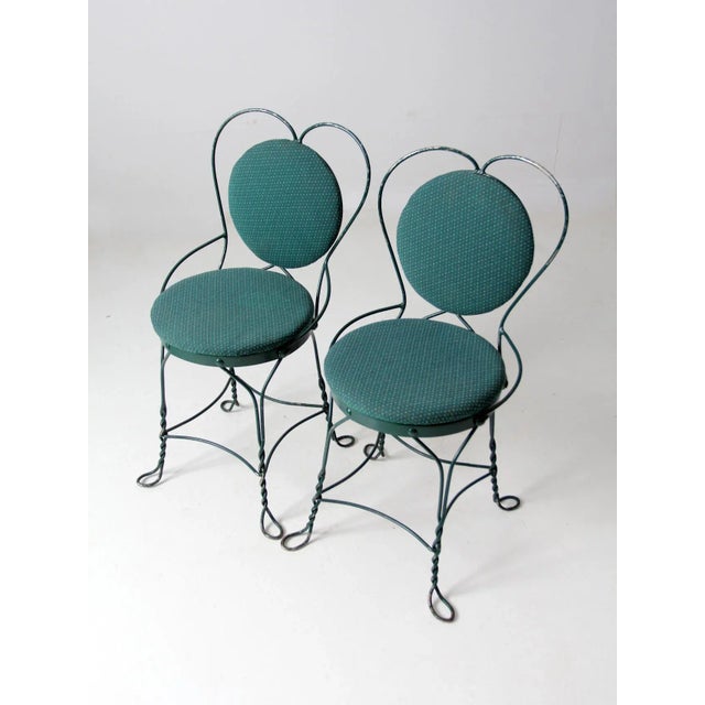 Mid 20th Century Vintage Ice Cream Parlor Chairs Pair For Sale - Image 5 of 11