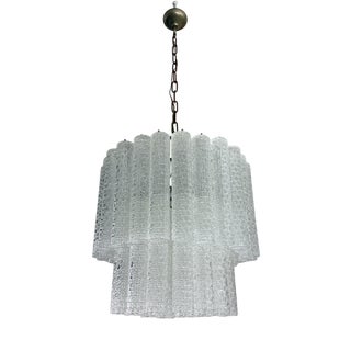 Mid-Century Modern Murano Glass Chandelier in the style of Venini, 1950s For Sale