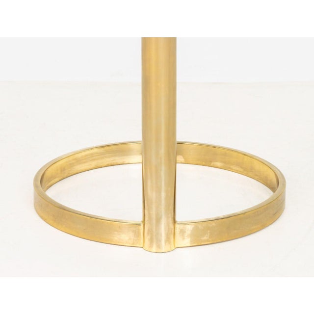 Metal Modern Circular Glass Top Brass Coffee Table For Sale - Image 7 of 7