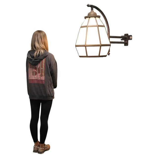 Black Vintage Brass Octagonal Wall Lantern, 1960 For Sale - Image 8 of 8