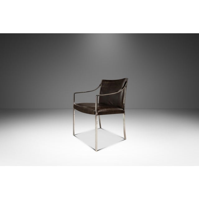 1960s Set of Two 2 Mid-Century Modern Office / Accent Chairs in Chrome & New Leather by Bert England for Stow Davis, Usa, Circa 1960s For Sale - Image 5 of 18