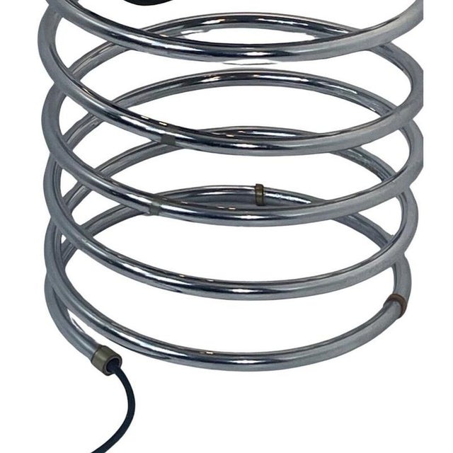 Space Age Chrome Globe Floor Lamp on Spiral Base from Gepo For Sale - Image 3 of 9