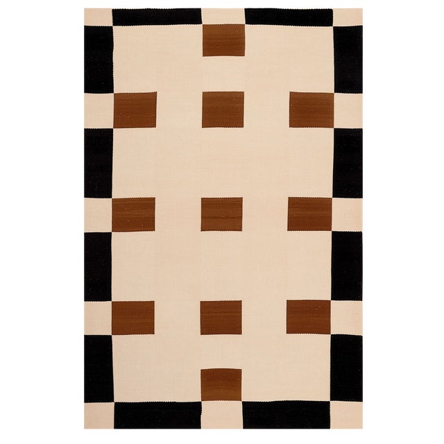 Wood Modern Rectangular Rug by Tapis Studio for Hommés Studio For Sale
