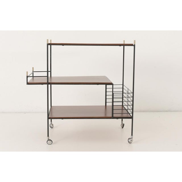 Italian Rosewood Bar Cart, 1960s For Sale - Image 6 of 13