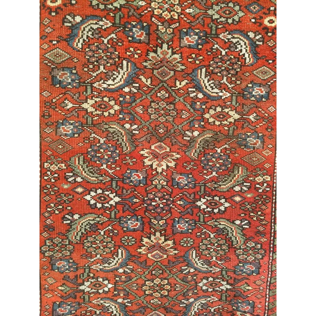 19th Century Persian Farahan Wide Runner, Hand-Knotted Wool, Allover Herati Geometric Pattern, Red & Green, 4x14 For Sale - Image 14 of 16