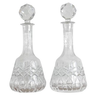 Vintage Lead Crystal Decanters - A Pair For Sale