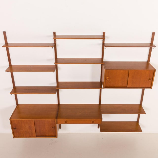 Black Mid-Century Danish Teak Wall Unit, 1960s For Sale - Image 8 of 17