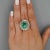 Mid 20th Century 9.17 Carat Octagon Chivor Emerald & Diamond Palladium Ballerina Ring, Size 7 For Sale - Image 5 of 11
