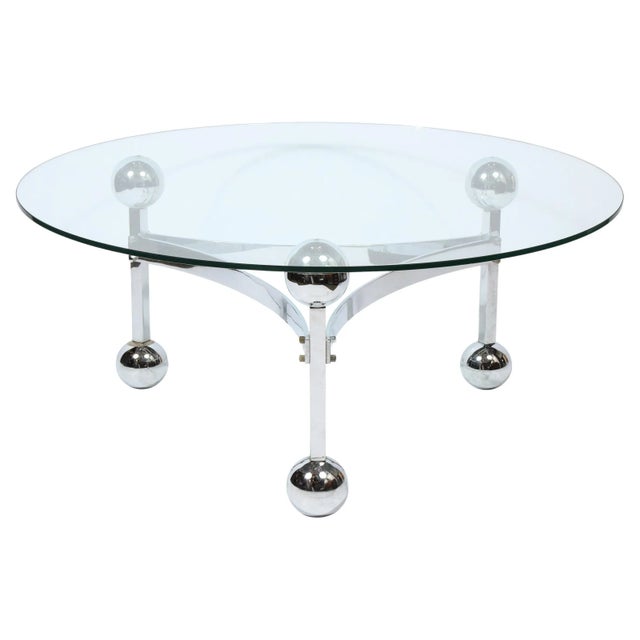 Mid-Century Modern Polished Chrome & Glass Cocktail with Spherical Detailing For Sale - Image 13 of 13