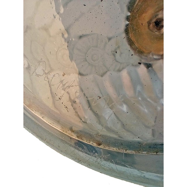 Transparent 1920s Art Déco Spherical Glass Table Lamp by the Sculptor Henri Dieupart for Simonet Frères, France For Sale - Image 8 of 9