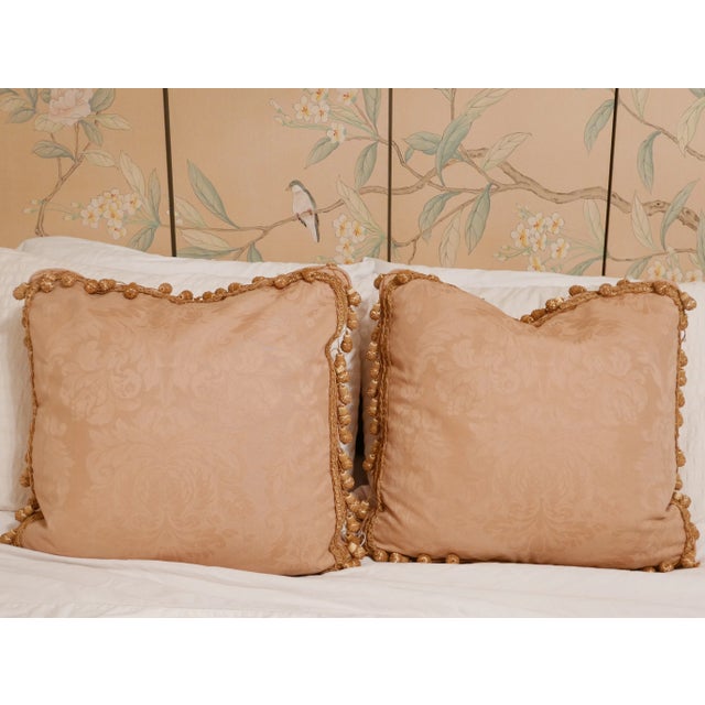 Salmon Colored Damask Pillows A Pair Chairish
