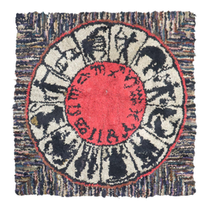 Vintage Zabihi Collection American Hooked Zodiac Horoscope Rug