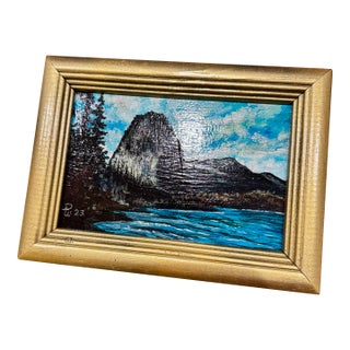 Original Oregon Coast Seascape Painting in Gilt Frame, Coastal Beach House Art For Sale