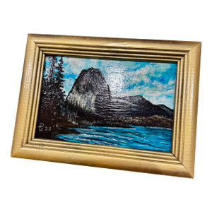 Original Oregon Coast Seascape Painting in Gilt Frame, Coastal Beach House Art