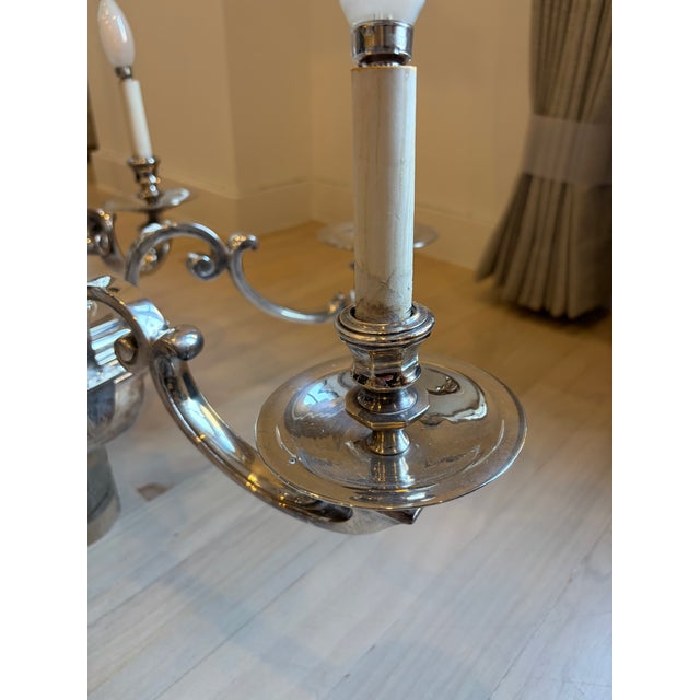 Early 20th Century Early 20th Century Six-Arm Sterling Silver Chandelier For Sale - Image 5 of 7
