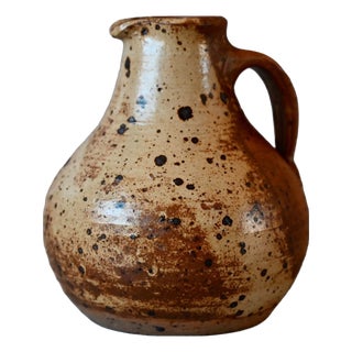 Brutalist Wabi-Sabi Ceramic Pyrite Stoneware Pitcher, 1970s For Sale