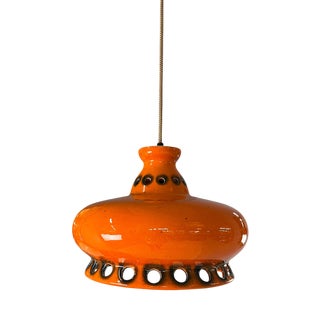 Ceramic Lamp in Orange For Sale