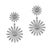 18k White Gold 13.00ctw Round Cut Diamond Sunburst Double Eschle Dangle Earrings, Pair For Sale - Image 4 of 8