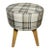 Vintage Plaid Upholstered 4-Legged Ottoman Footstool For Sale