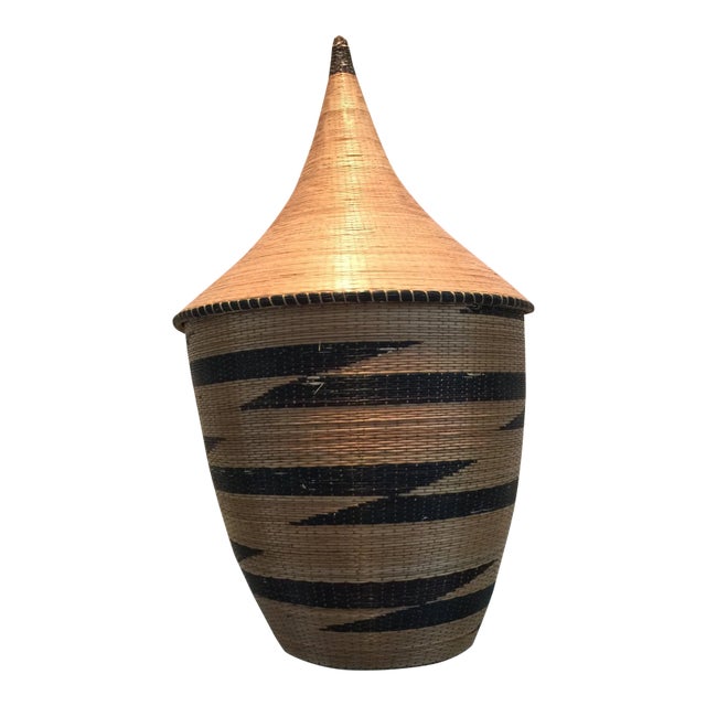 Vintage 20th C. Woven Tutsi Basket For Sale