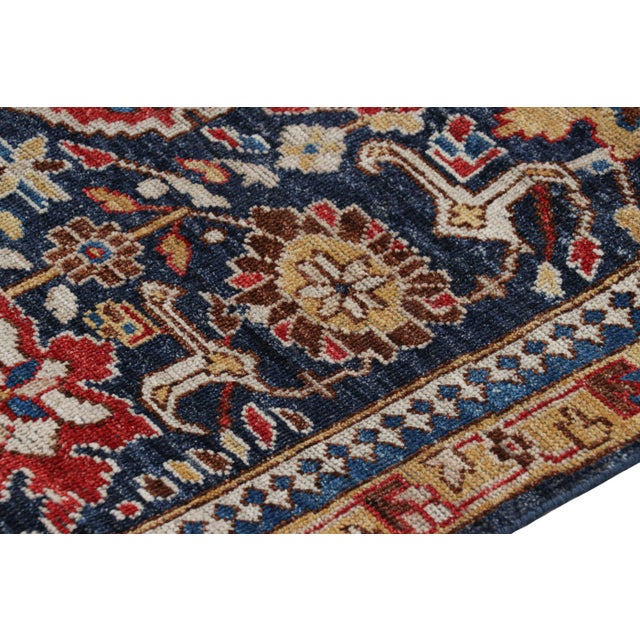 Rug & Kilim’s Caucasian Kuba Style Rug in Blue With Pictorial & Floral Patterns For Sale In New York - Image 6 of 7
