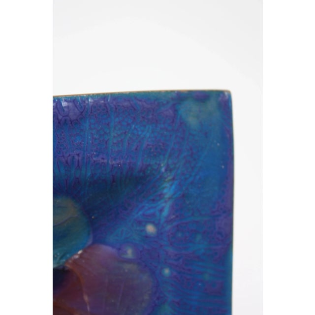 1960s Myrna Eaton Blue Enamel on Copper Dish For Sale - Image 4 of 13