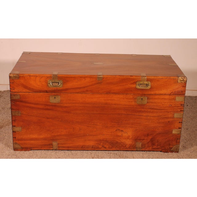 Camphor Wood Marine Chest with Double Locks and Camphor Wood Top, 19th Century For Sale - Image 16 of 16