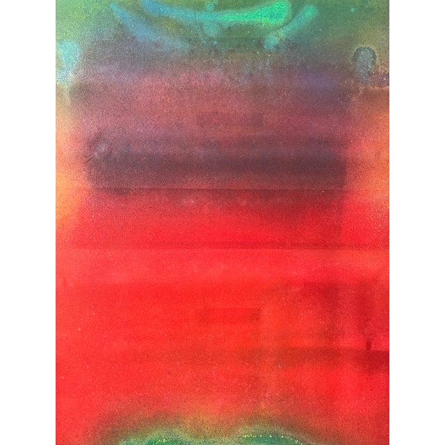 Monumental Red Abstract Painting, Acrylic on Canvas, Signed, 1969 For Sale - Image 9 of 10