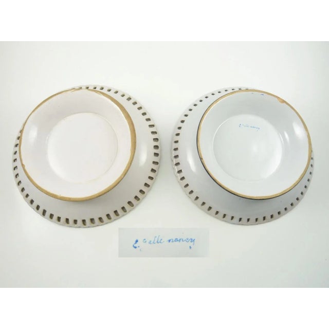 Late 19th Century French Faience Pottery Set by Galle Eight Plates & Two Compotes - Set of 10 For Sale - Image 10 of 12