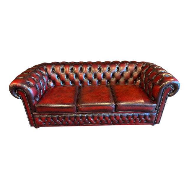 Chesterfield Leather Sofa from Winchester For Sale