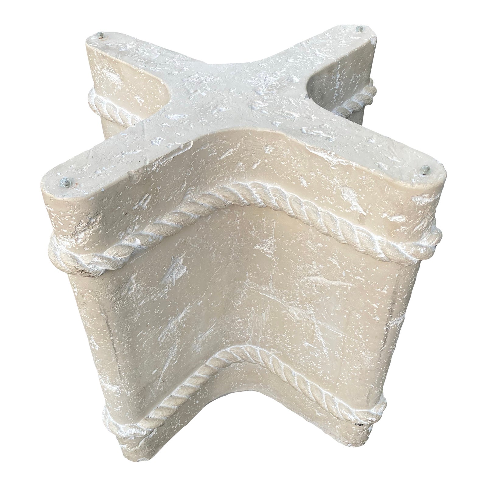 John Dickinson Style Plaster of Paris Rope Table Base | Chairish
