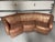 Sculptural curved sectional sofa pair by Carson’s of High Point, circa 1980s postmodern era. Each piece features the...