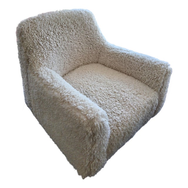 Newman Sheepskin Lounge Chair For Sale
