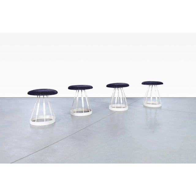 Mid-Century Modern Mid-Century Model F-34 Iron Stools by Arthur Umanoff for Shaver-Howard Inc, 1960s For Sale - Image 3 of 9