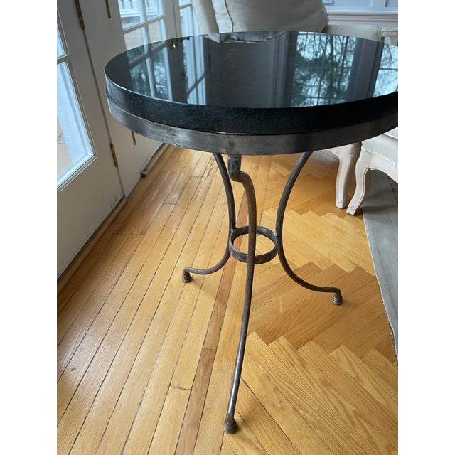 Antique French Maison Jansen Style Gueridon Black Marble Top Side Table For Sale - Image 10 of 12