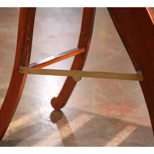 Mid-Century English Mahogany Folding Library Steps With Brass Hinges For Sale In Dallas - Image 6 of 11