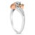 Haus of Brilliance 10K Rose Gold over .925 Sterling Silver ⅕ Cttw Diamond Split Shank Open Heart Cocktail Ring (I-J Color, I2-I3 Clarity) - Size 6 For Sale - Image 4 of 6